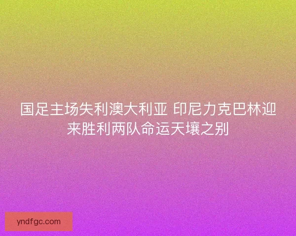 国足主场失利澳大利亚 印尼力克巴林迎来胜利两队命运天壤之别