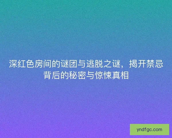 深红色房间的谜团与逃脱之谜，揭开禁忌背后的秘密与惊悚真相
