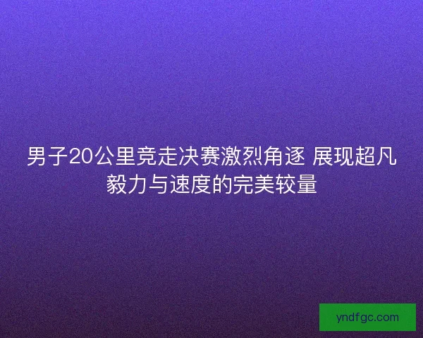 男子20公里竞走决赛激烈角逐 展现超凡毅力与速度的完美较量